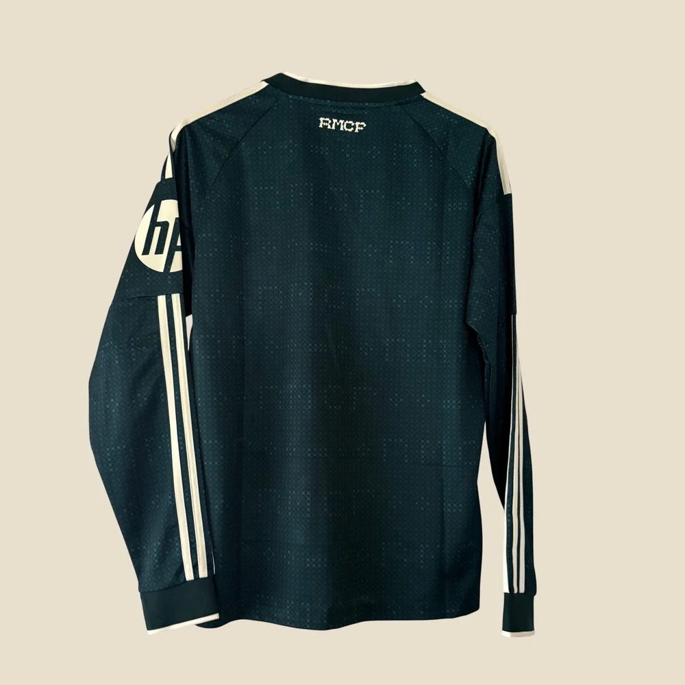 26/27 Adidas Real Madrid Long Sleeve Away Fan Jersey Green Emirates Mens Large